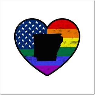 Arkansas United States Gay Pride Flag Heart Posters and Art